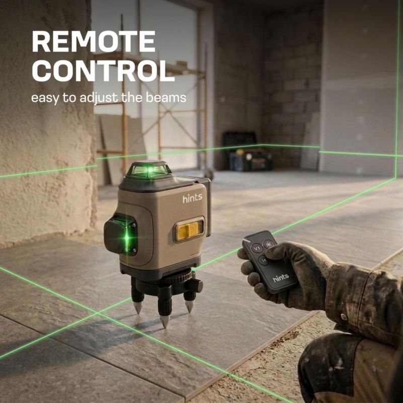 Nivel Láser Hints 4D 360° 30 m IP54 con Control Remoto