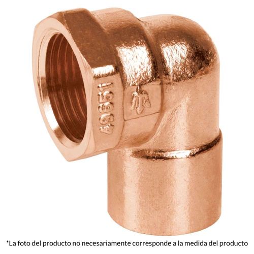 Codo 90 De Cobre Rosca Interior 1' Foset