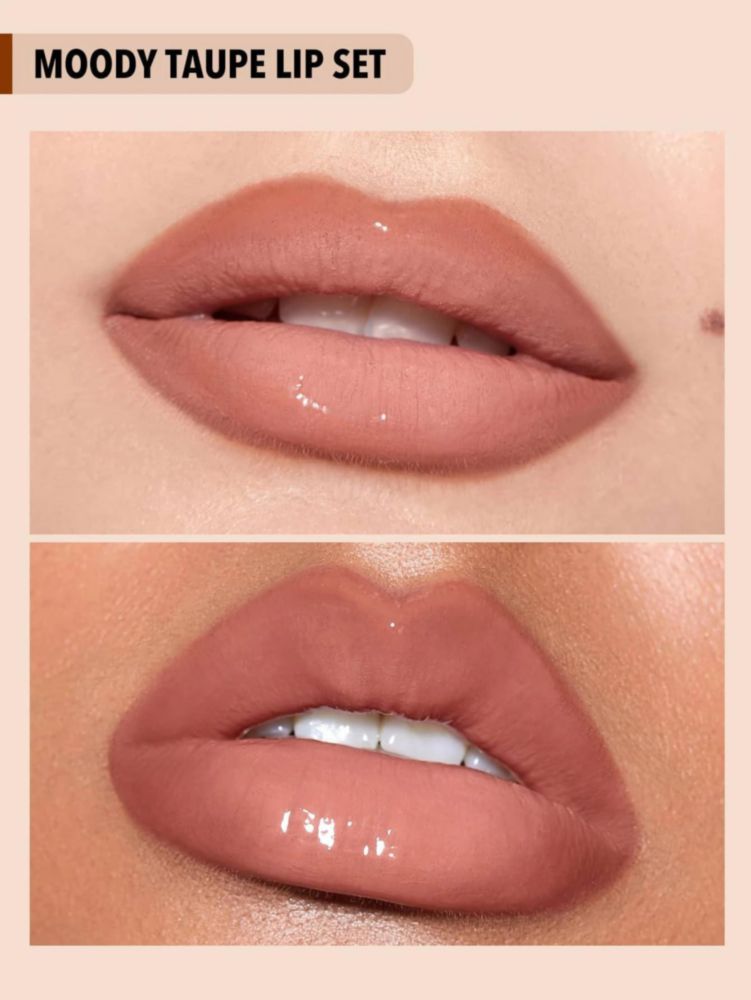 Lápiz delineador de labios SHEGLAM 3 en 1 Moody Taupe – Labial y Brillo