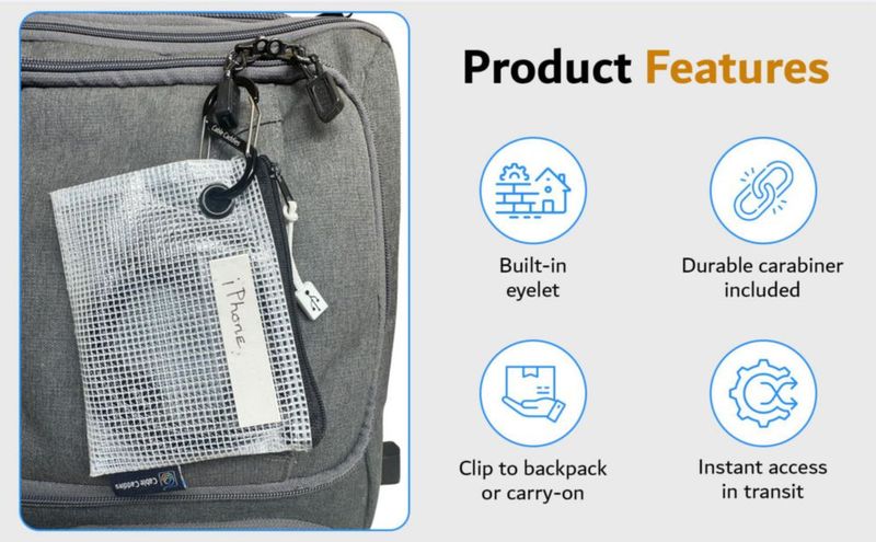 Organizador de cables Caddies – Pack de 20 bolsas codificadas por color