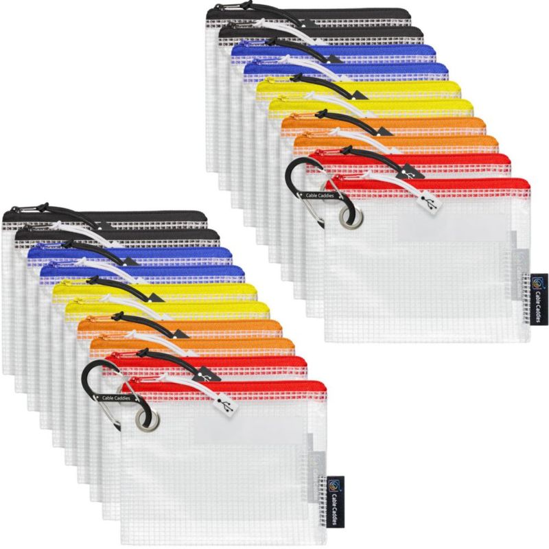 Organizador de cables Caddies – Pack de 20 bolsas codificadas por color
