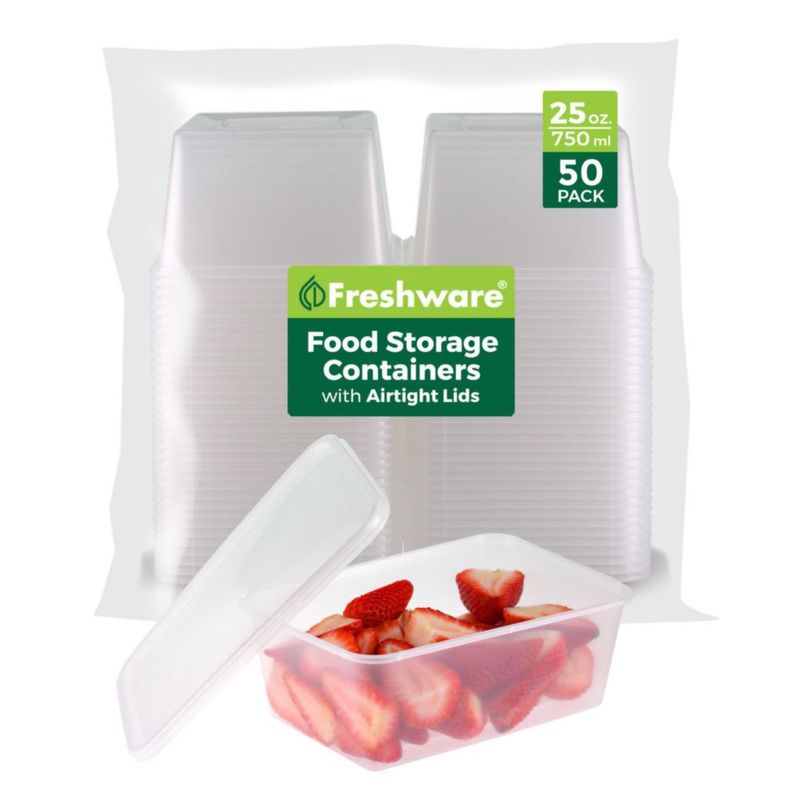 Contenedores Freshware para alimentos 750 ml paquete de 50 sin BPA