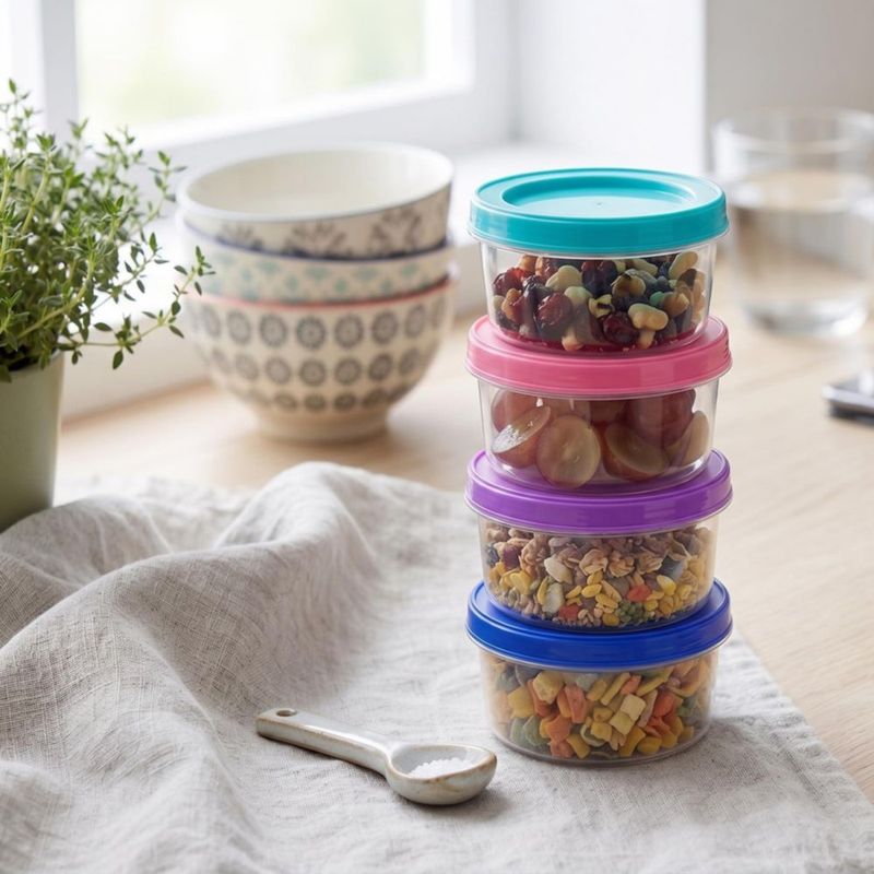 Contenedores de Alimentos DecorRack 8 pzas 200 ml sin BPA apilables