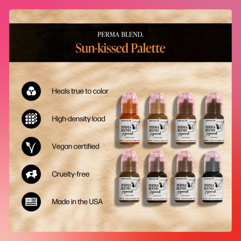Perma Blend Tinta Pigmentada Marrón Claro para Tatuaje de Cejas Suministros Profesionales de Microblading Botella de 1/2 oz
