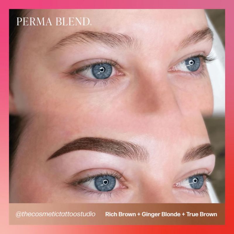 Perma Blend Tinta Pigmentada Marrón Claro para Tatuaje de Cejas Suministros Profesionales de Microblading Botella de 1/2 oz