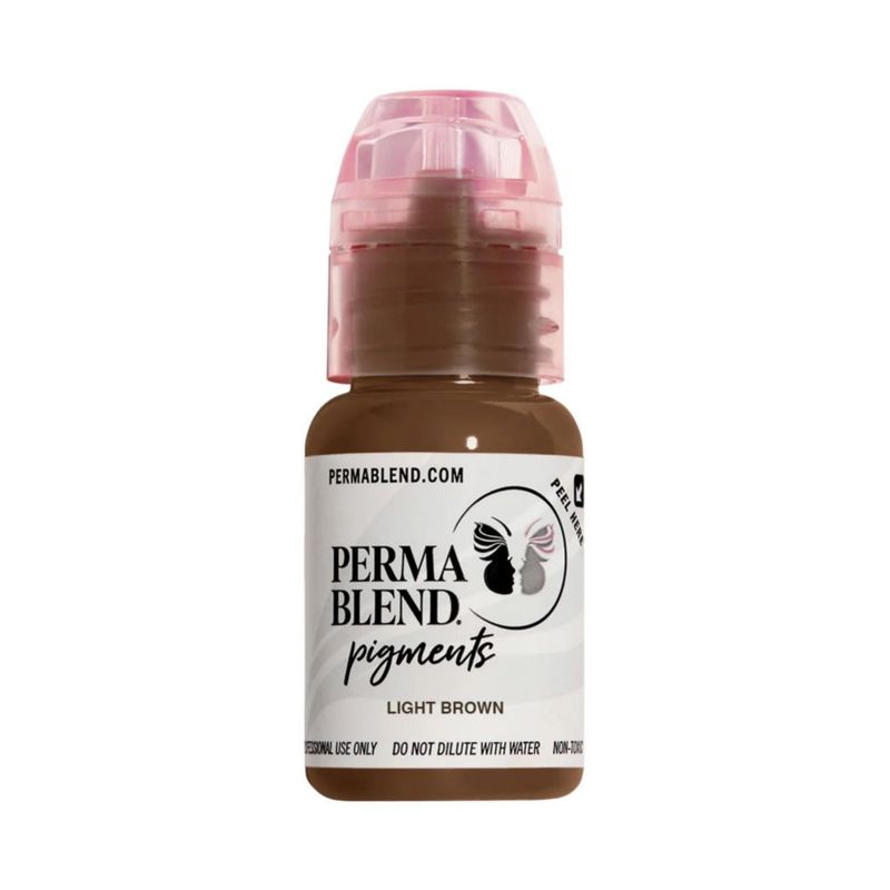 Perma Blend Tinta Pigmentada Marrón Claro para Tatuaje de Cejas Suministros Profesionales de Microblading Botella de 1/2 oz