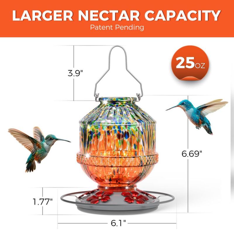 Comedero para colibrí Grete Gotye 750 ml Naranja con 5 puertos