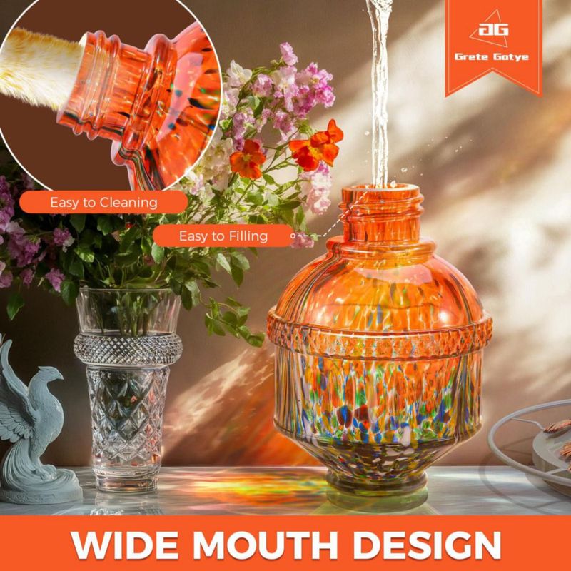 Comedero para colibrí Grete Gotye 750 ml Naranja con 5 puertos