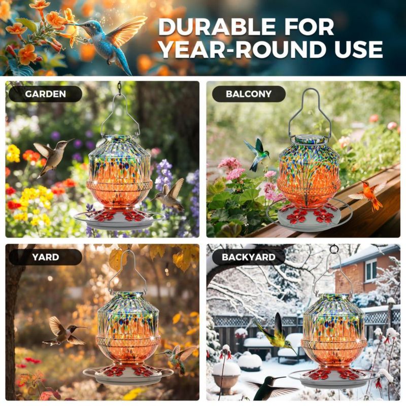 Comedero para colibrí Grete Gotye 750 ml Naranja con 5 puertos