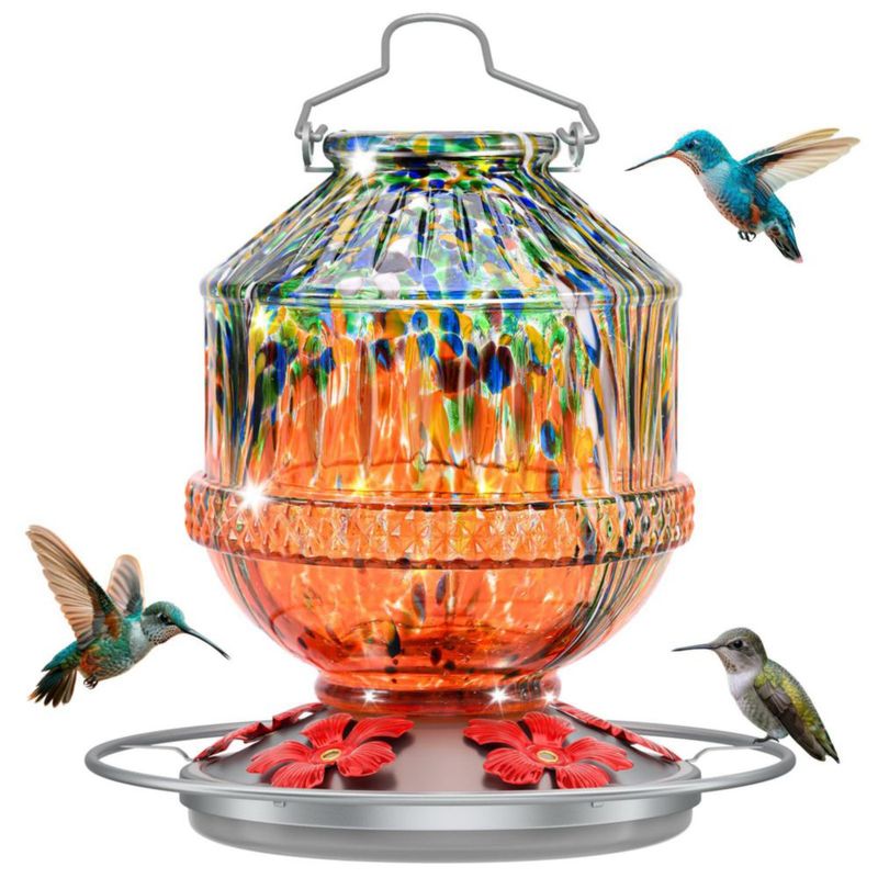 Comedero para colibrí Grete Gotye 750 ml Naranja con 5 puertos