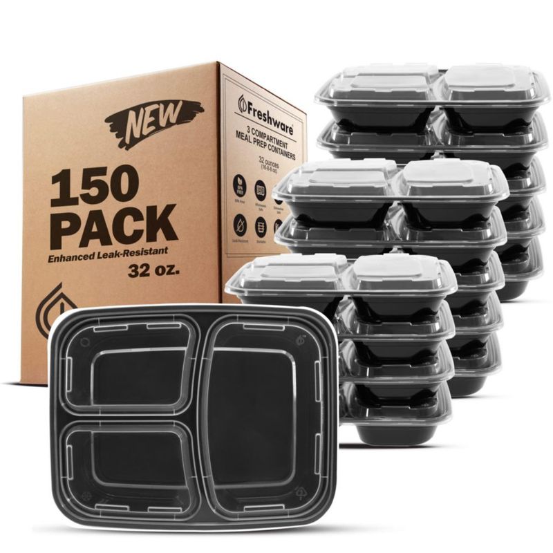 Envases Freshware para Meal Prep - Pack de 150 unidades de 950 ml
