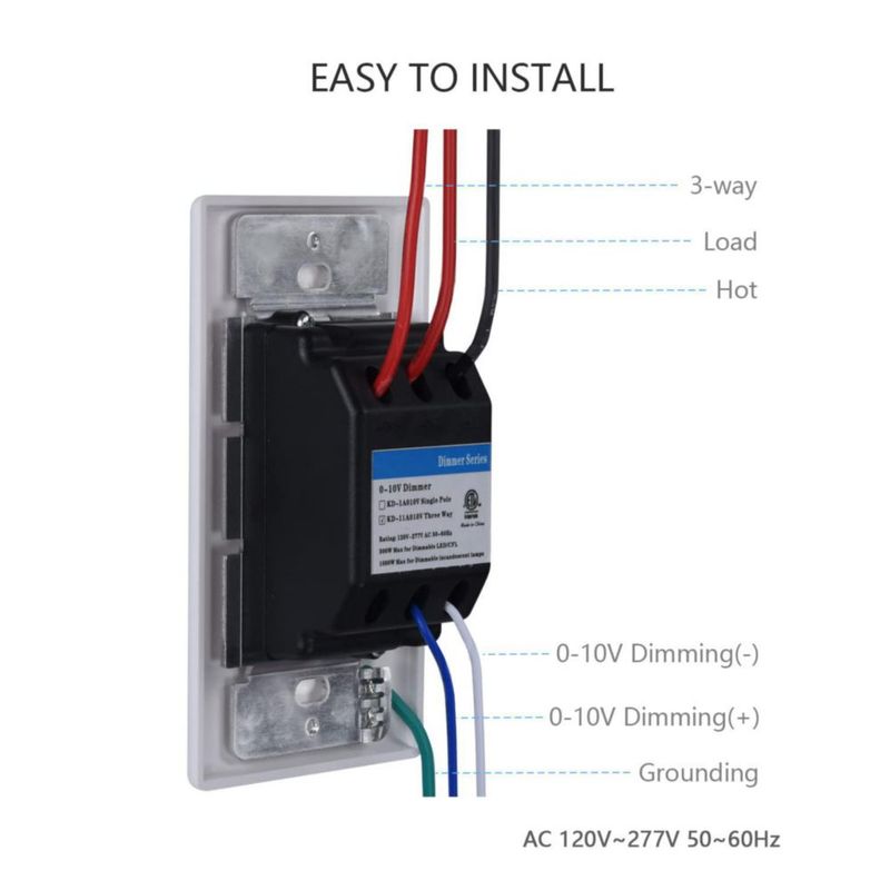Regulador de atenuación LED Duchow 0-10V 120-277V Unipolar/3 vías