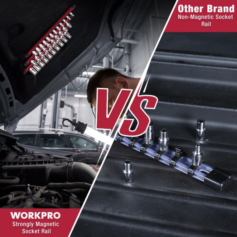 Organizador magnético de casquillos WORKPRO 33 cm 1/4"