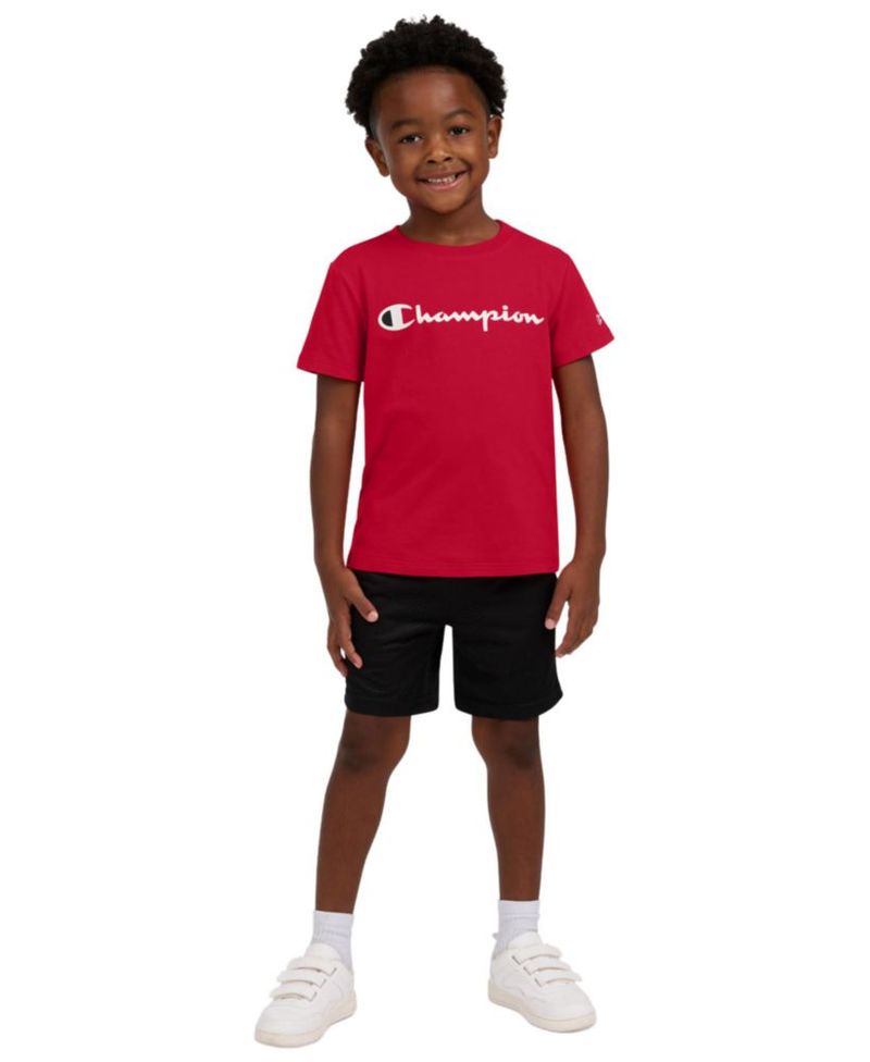 Conjunto Champion para Niños de 2 Piezas: Camiseta y Shorts de Malla