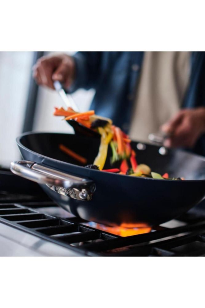 Wok Joseph Joseph de 32 cm antiadherente con mango plegable