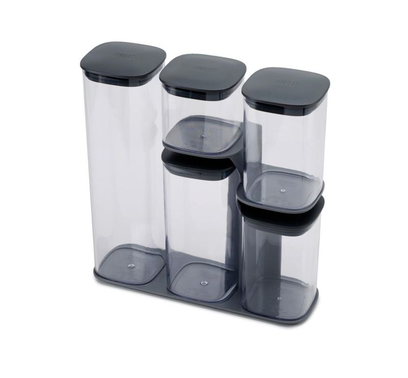 Juego de 5 piezas gris para almacenamiento de alimentos Joseph Joseph