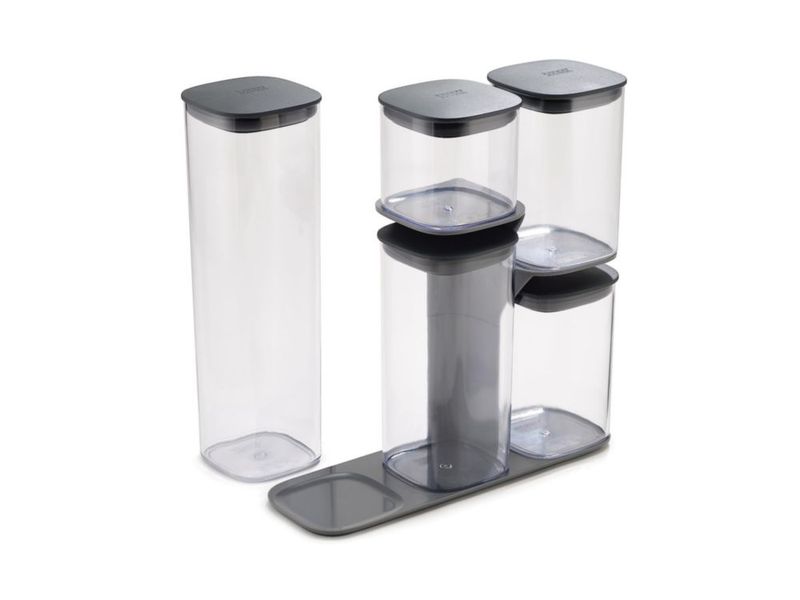 Juego de 5 piezas gris para almacenamiento de alimentos Joseph Joseph