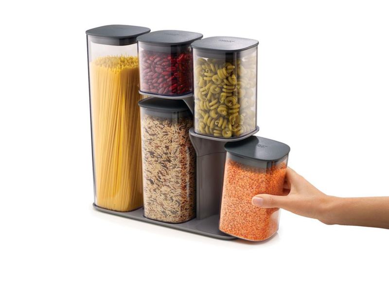 Juego de 5 piezas gris para almacenamiento de alimentos Joseph Joseph