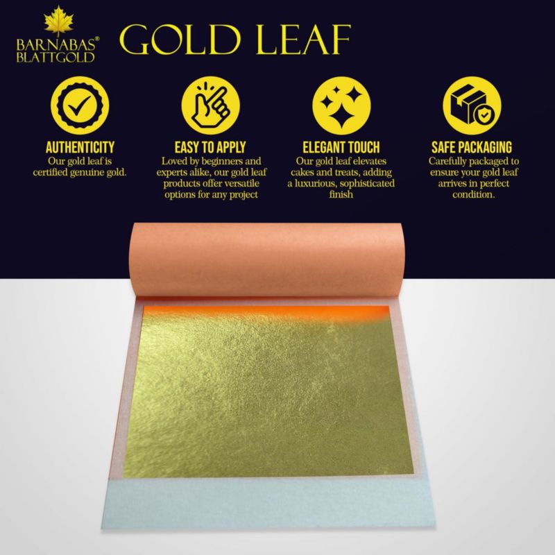 Hojas de Oro BARNABAS BLATTGOLD 25 unidades 8 cm 23K