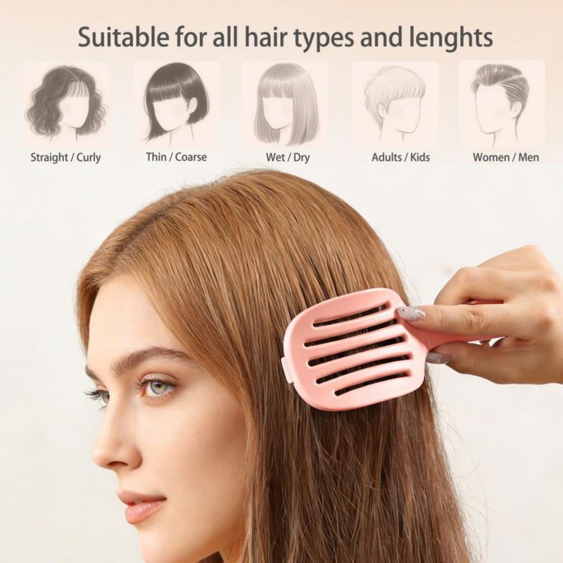 Cepillo de Pelo Rebex Plegable de Viaje con Autolimpieza