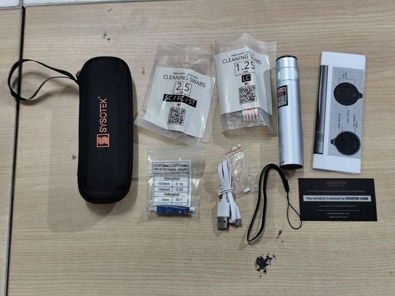 VFL Sysotek Kit de Herramientas de Fibra Óptica Recargable - Luz Roja