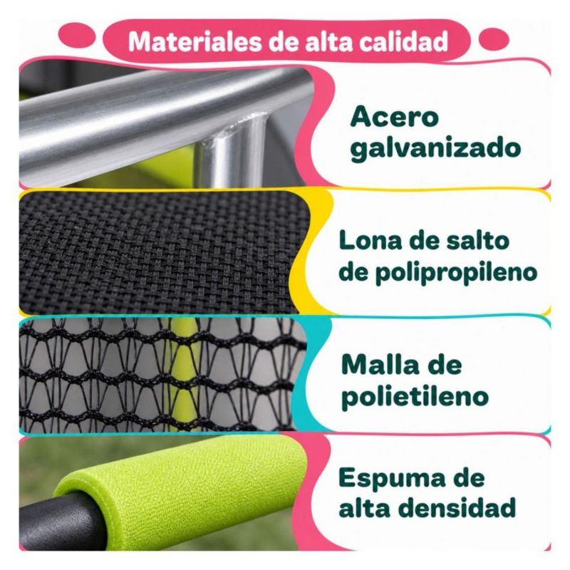 Trampolin Brincolin Calabaza 8 Pies con Escalera Reforzado Malla de Seguridad Uso Exterior Ideal para Ninos Jardin Diversion Segura Resistente
