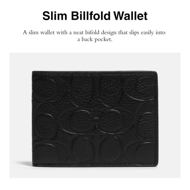 Billetera Coach Slim Bill de cuero 10 cm × 8 cm