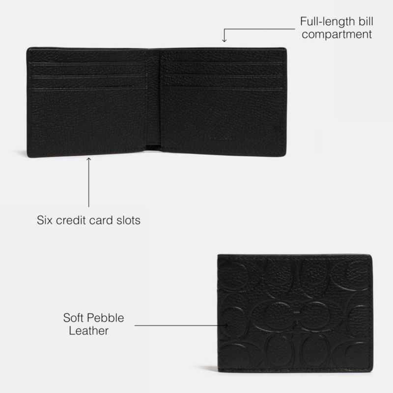 Billetera Coach Slim Bill de cuero 10 cm × 8 cm