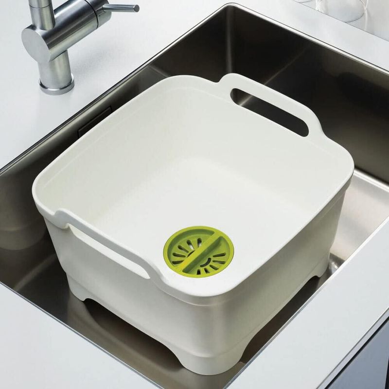 Lavabo de cocina Bucket Joseph Joseph Wash & Drain 9 L blanco