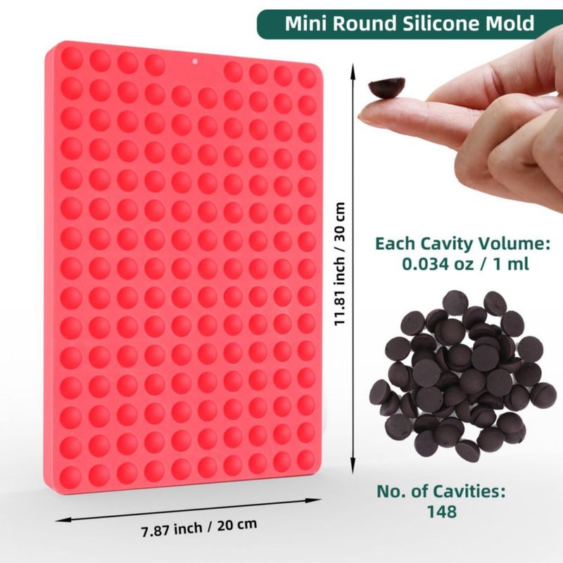 Molde de silicona Amyandone 148 cavidades de 1 ml semiesféricas