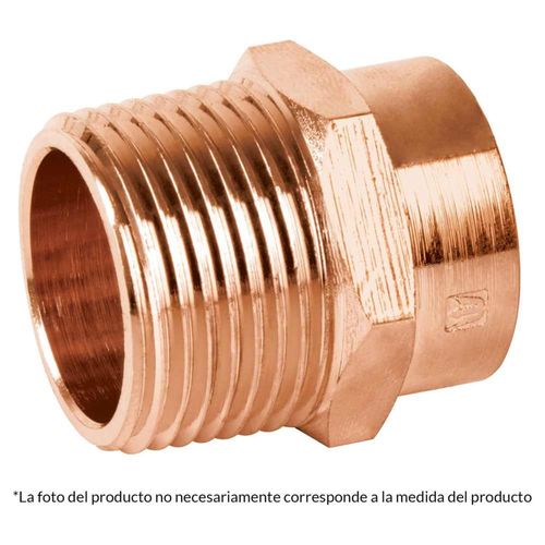 Conector de cobre, rosca exterior 1-1/4' Foset 48895