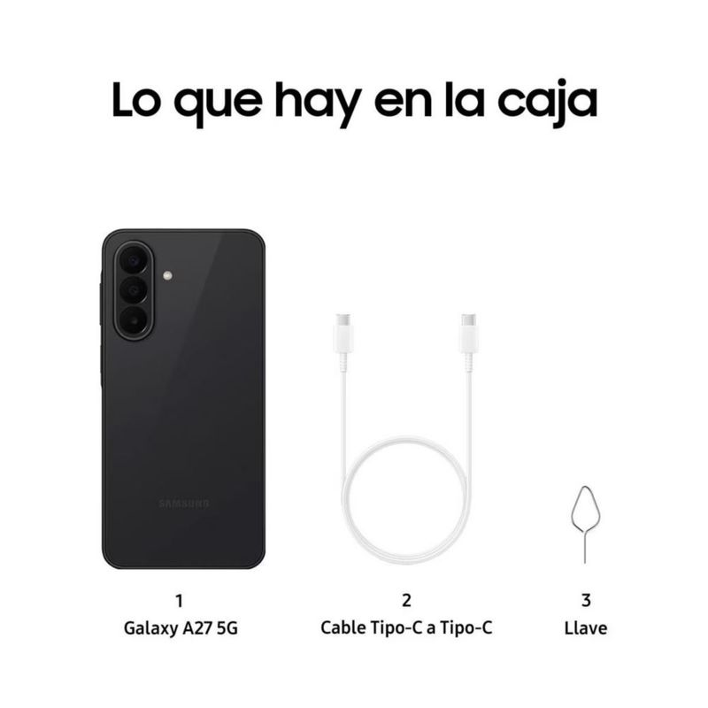 Samsung Galaxy A27 5G 128GB 6GB RAM Negro con Audifonos y Smartwatch