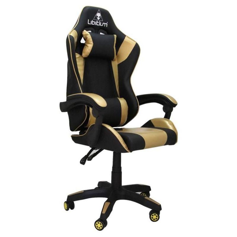 Silla Gamer Libitium Gaming Consola Pc Ergonómica Reclinable Dorada