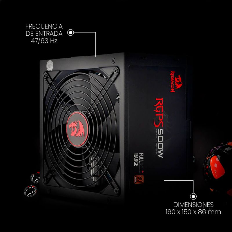Fuente De Poder De 500W: Certificacion 80+ Bronce, No Modular