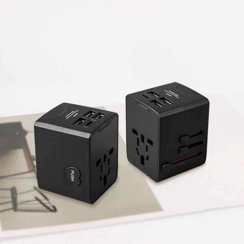 Adaptador de viaje internacional 3 USB+TipoC adaptador universal