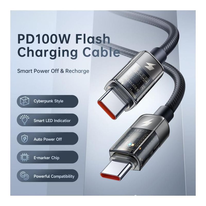 Cable De Carga Rápida Usb C A Usb C Mcdodo Con Auto Apagado 1.8 m
