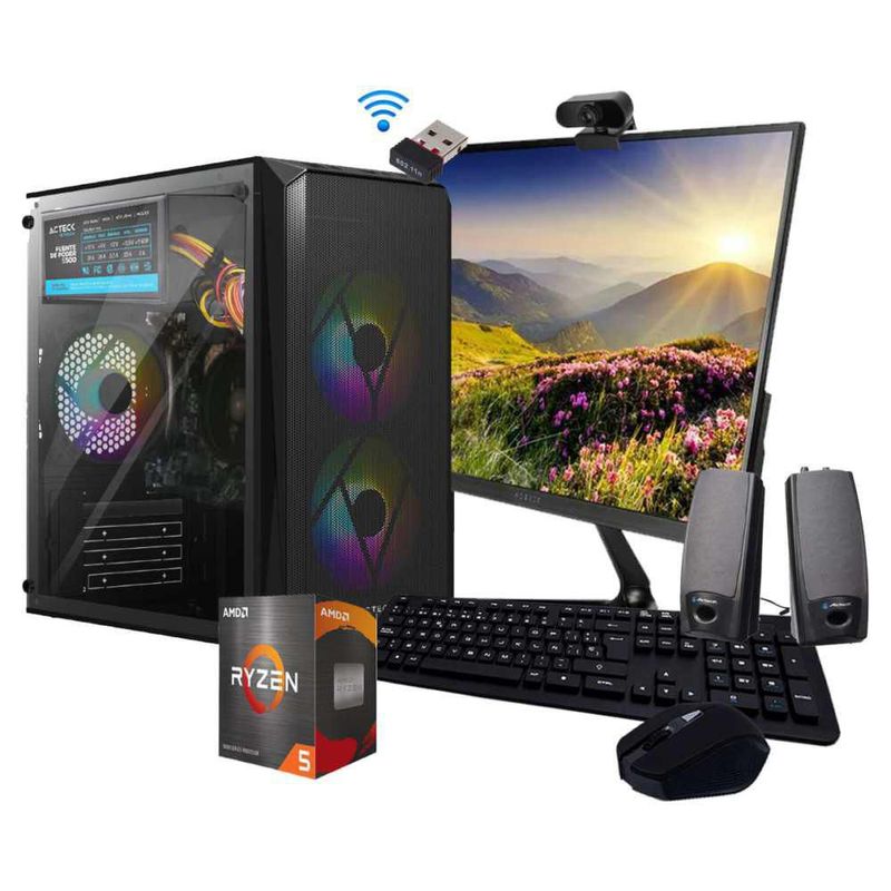 Pc Computadora Armada Ryzen 5 16gb 960Gb Wifi Webcam 21.5\