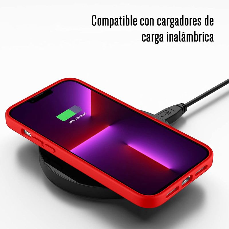Funda Para iPhone 15 Pro Silicon Premium Interior Afelpado Roja