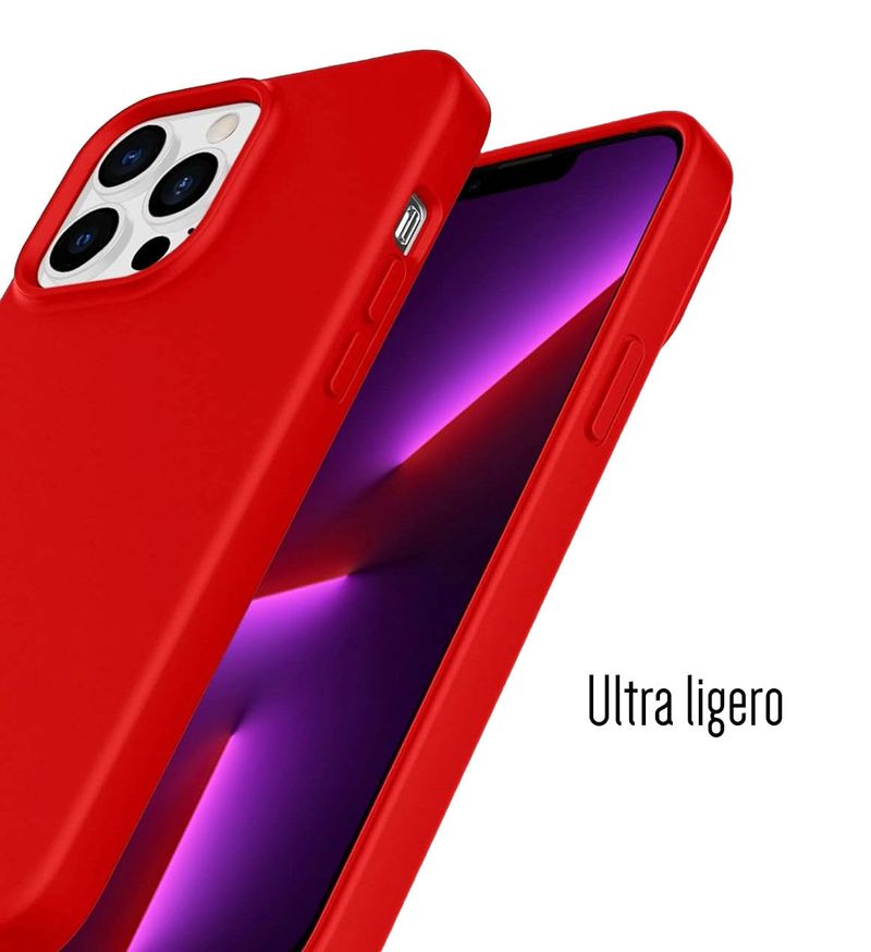 Funda Para iPhone 15 Pro Silicon Premium Interior Afelpado Roja