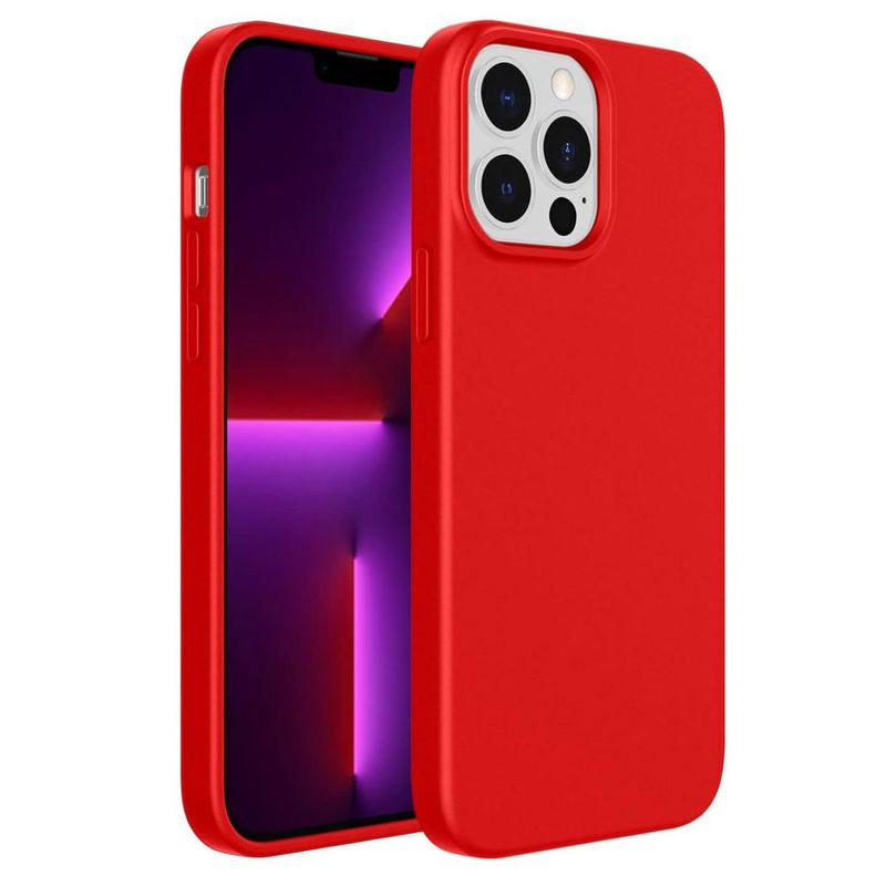 Funda Para iPhone 15 Pro Silicon Premium Interior Afelpado Roja