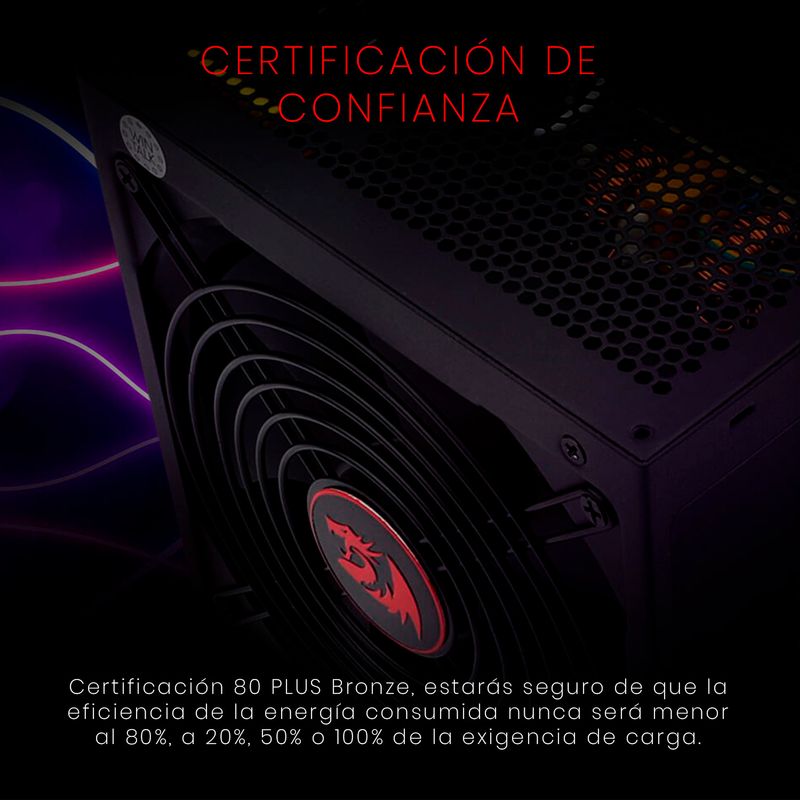 Fuente De Poder Para Pc Redragon Gc-ps002 600w 80 Bronce