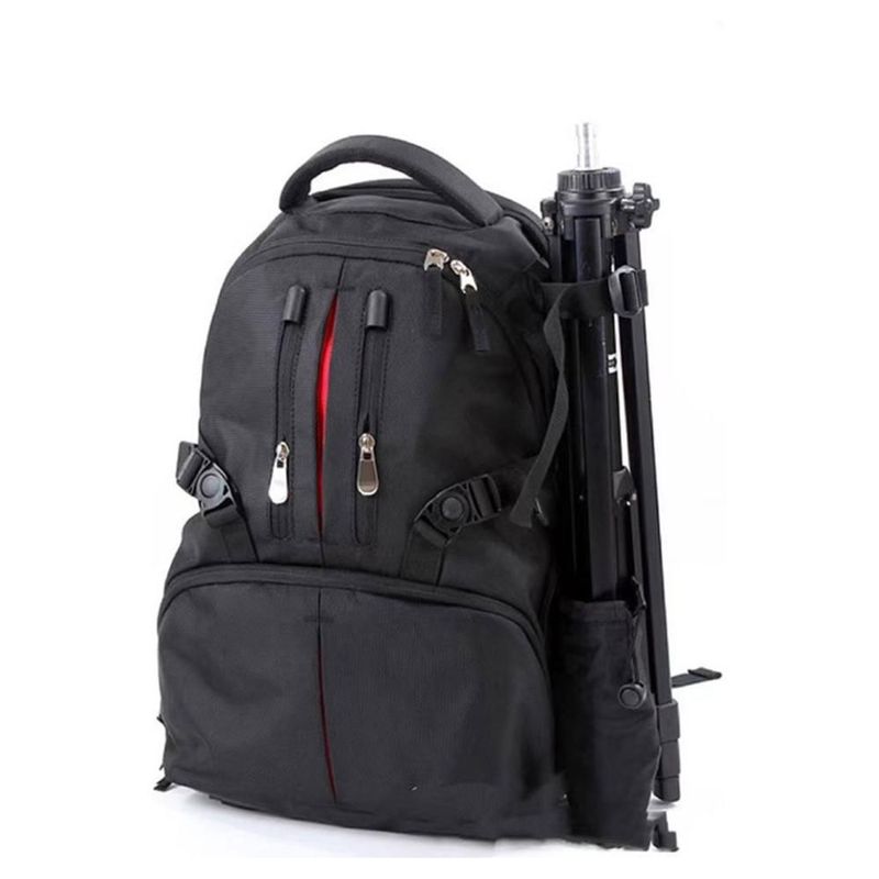 Tec4Home Mochila Para Laptop Y Cámara Fotográfica Premium Negro Rojo