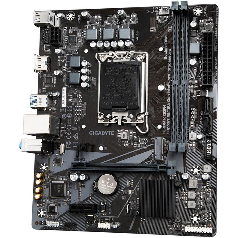Tarjeta madre gigabyte h610m k ddr4 lga1700 2x ddr4 1x m.2 pcie 3.0 micro atx