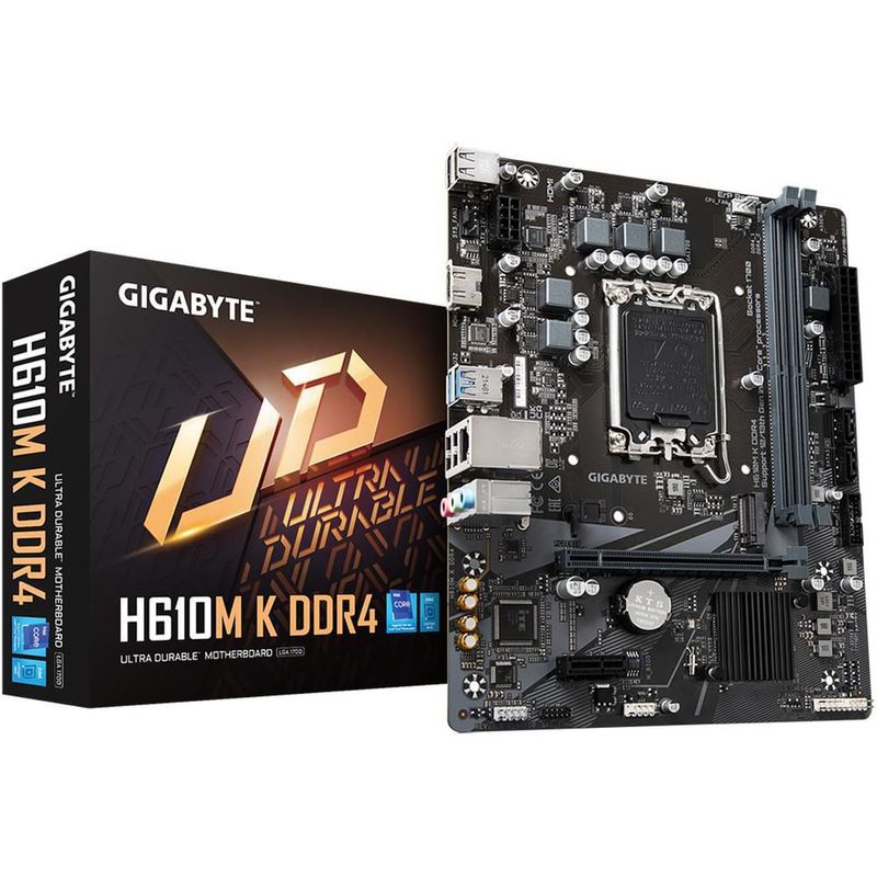 Tarjeta madre gigabyte h610m k ddr4 lga1700 2x ddr4 1x m.2 pcie 3.0 micro atx
