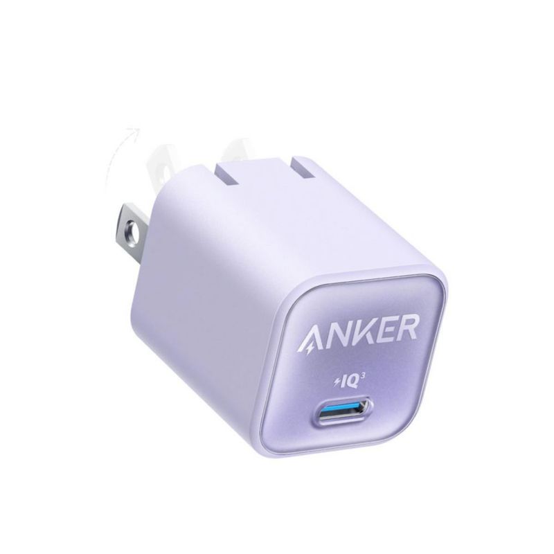 Cargador de Pared Anker 30w USB-C Inteligencia IQ3 Violeta