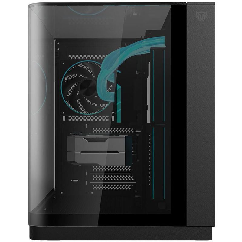 Gabinete balam rush 6800 atx 3 fan argb panel curvo negro