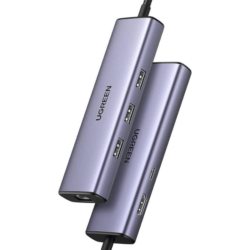 HUB USB-C 6 en 1 UGREEN 3 USB-A, 1 USB-C, HDMI 4K/30hz y Ethernet