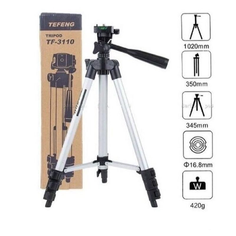 Pedestal tripie de aluminio para celular tripod 3110 ajustable 1m