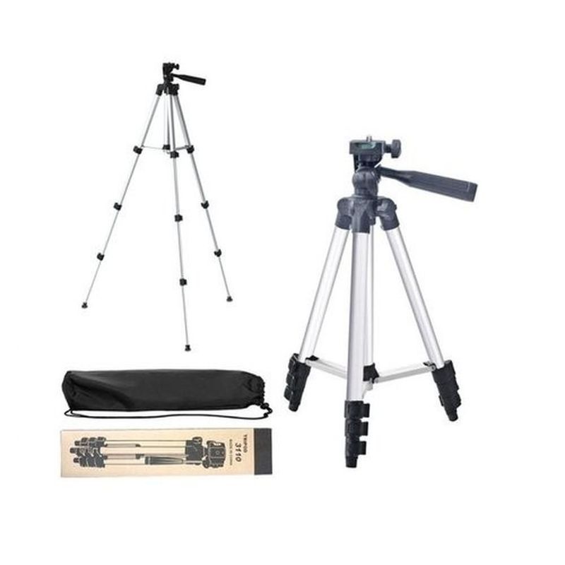 Pedestal tripie de aluminio para celular tripod 3110 ajustable 1m