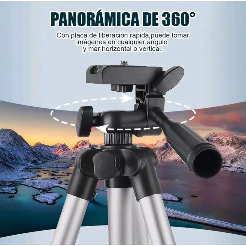 Pedestal tripie de aluminio para celular tripod 3110 ajustable 1m